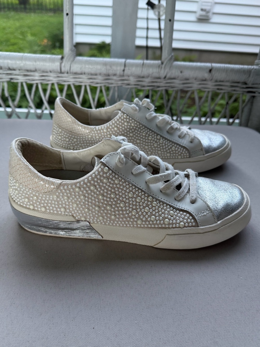 Dolce vita zina pearl embellished sneakers